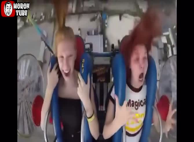 Video :On a thrill ride, this redhead's response is incredible!